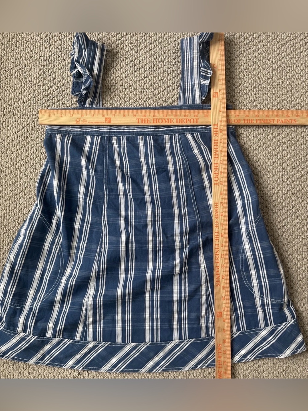 Pilcro Navy and White Striped Tie-Shoulder Mini Dress - Picture 8 of 8